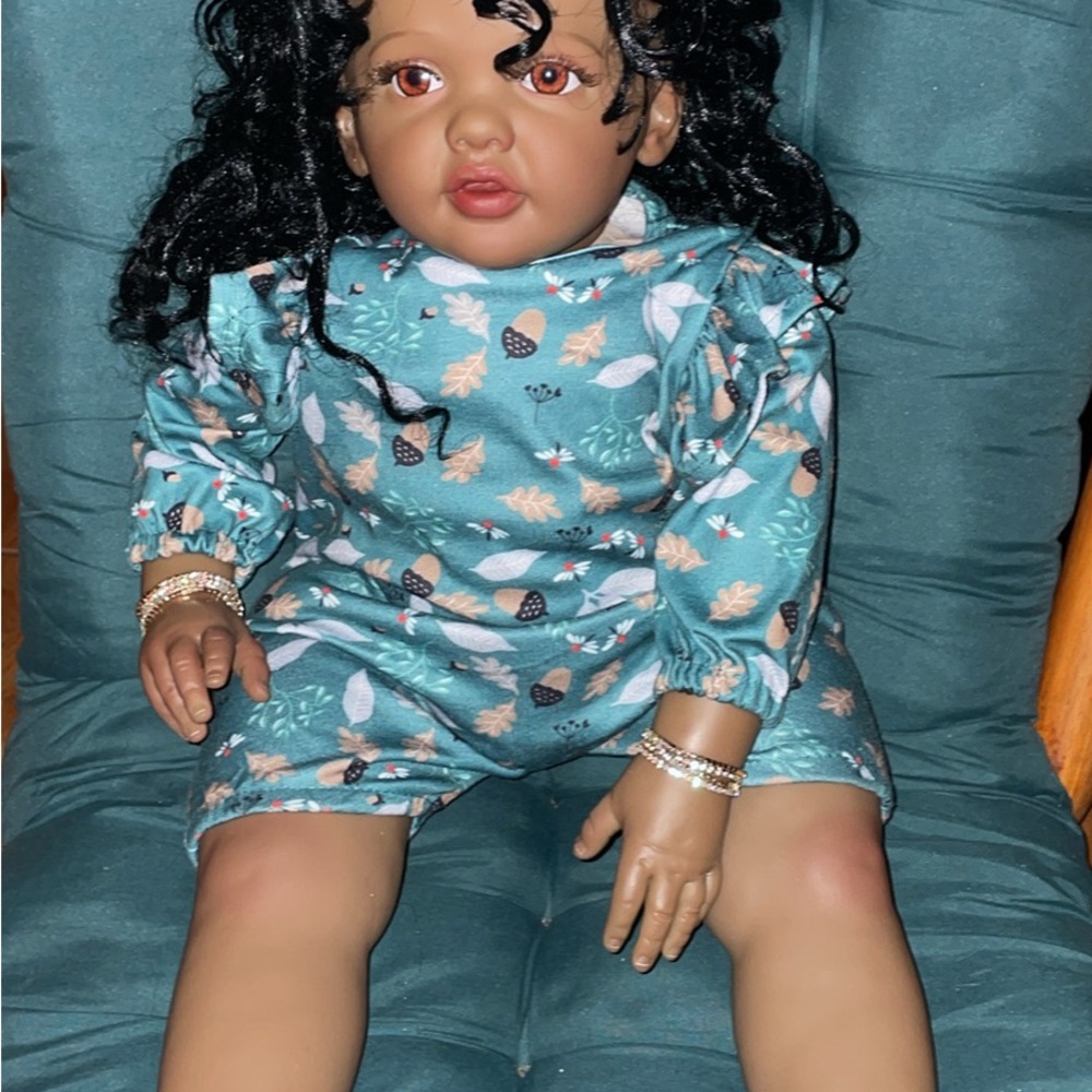 Charming Baby Doll in Teal Outfit